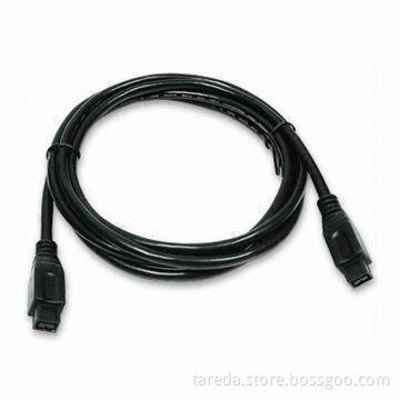 IEEE 1394 FireWire Cable with ISO 14001, UL, CE and CB Approved, RoHS Directive-compliant